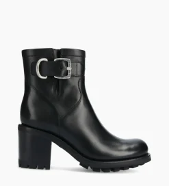 FREE LANCE Paris Boot biker à boucle - Justy 70 - Cuir lisse - Noir Flash Sale