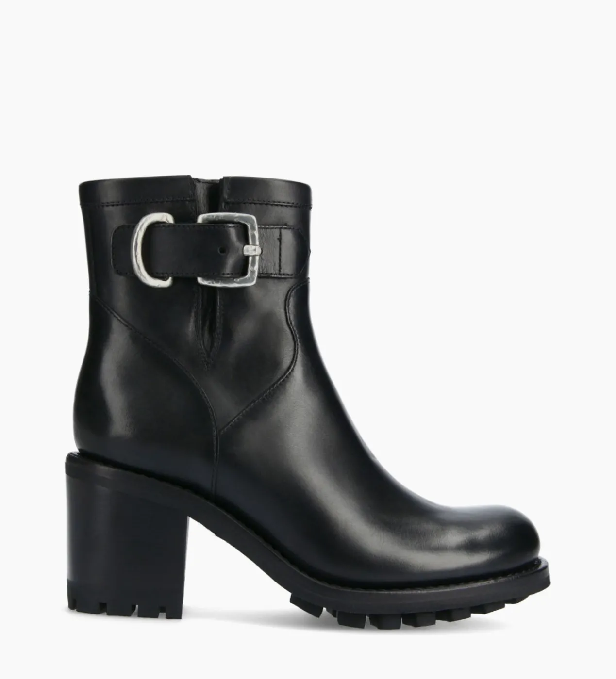 FREE LANCE Paris Boot biker à boucle - Justy 70 - Cuir lisse - Noir Flash Sale