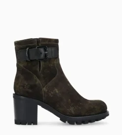 FREE LANCE Paris Boot biker à boucle - Justy 70 - Cuir velours - Camouflage Cheap