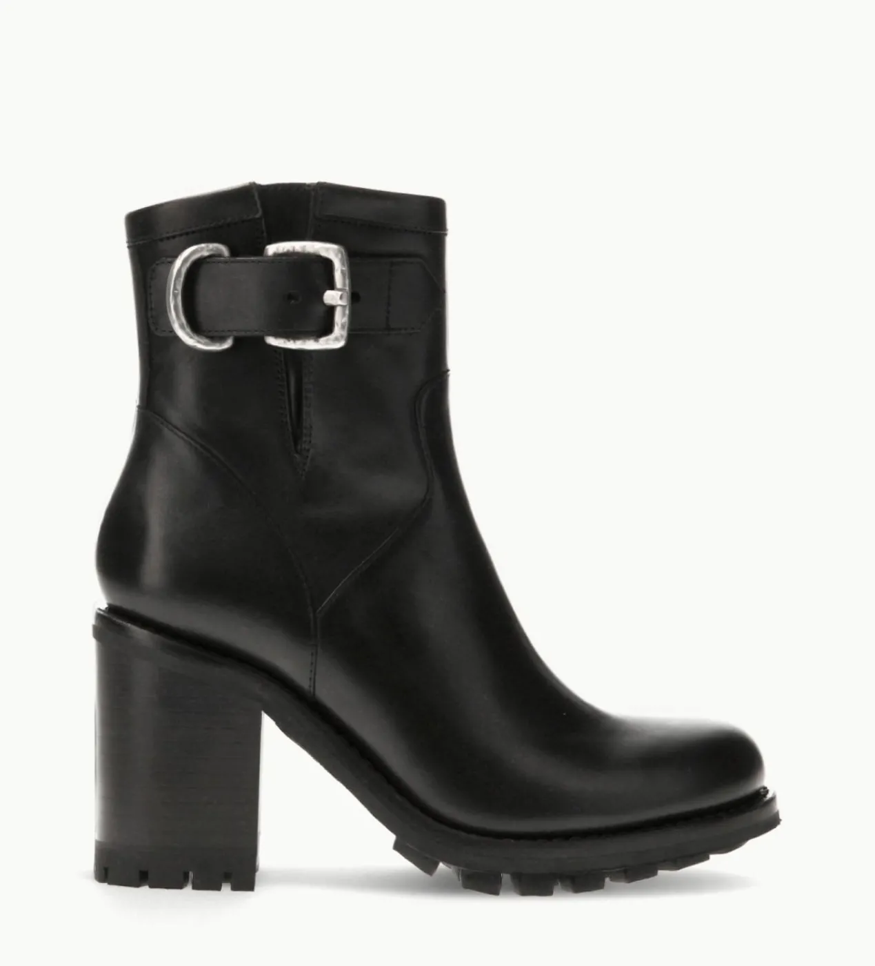 FREE LANCE Paris Boot biker à boucle - Justy 90 - Cuir lisse - Noir Hot