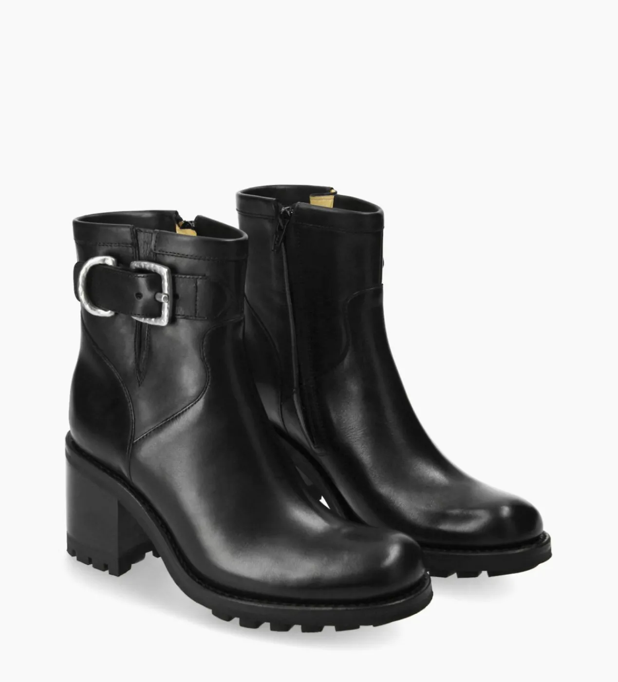 FREE LANCE Paris Boot biker à boucle - Justy 70 - Cuir lisse - Noir Flash Sale