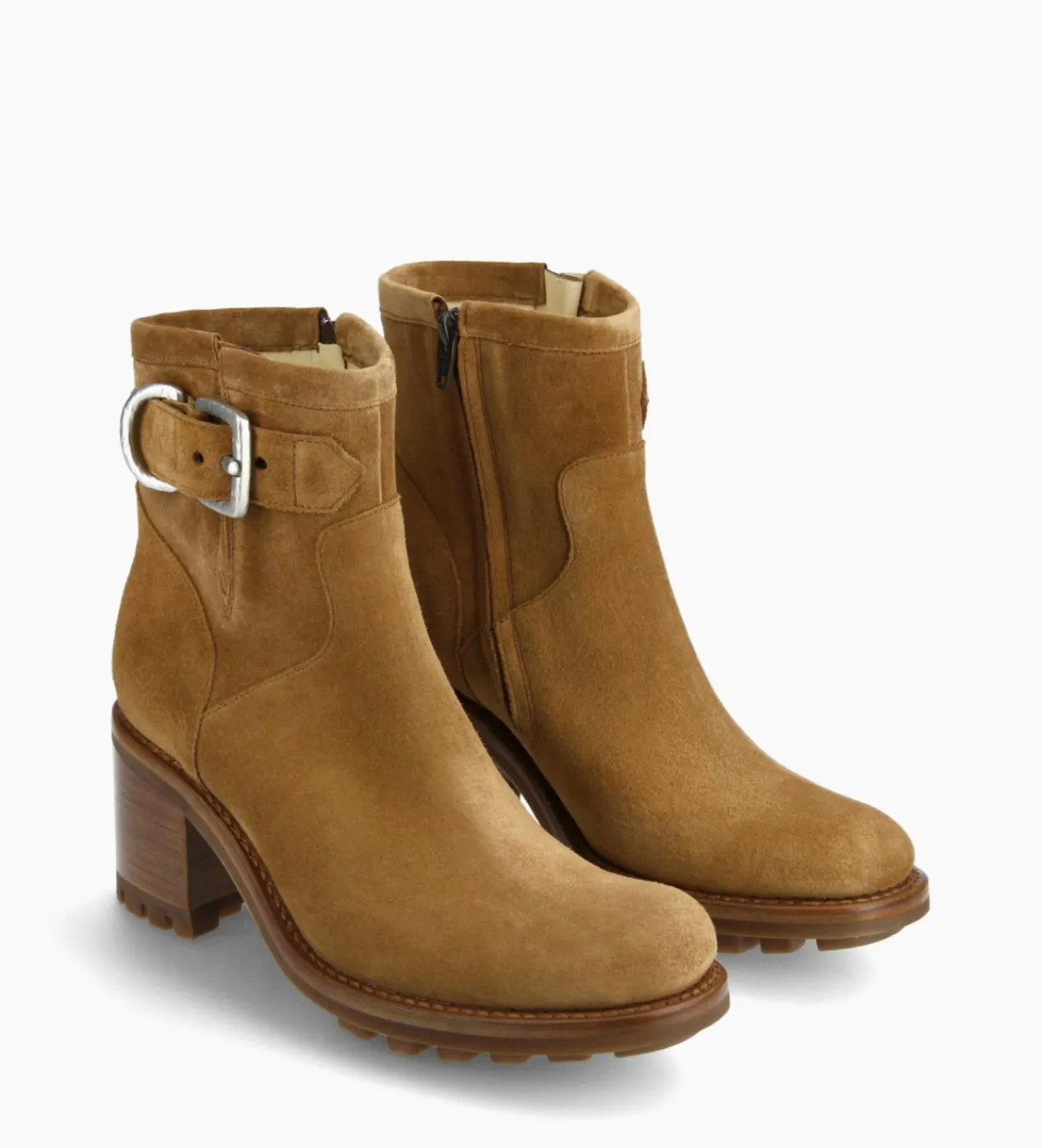 FREE LANCE Paris Boot biker à boucle - Justy 70 - Cuir velours - Cigare Shop
