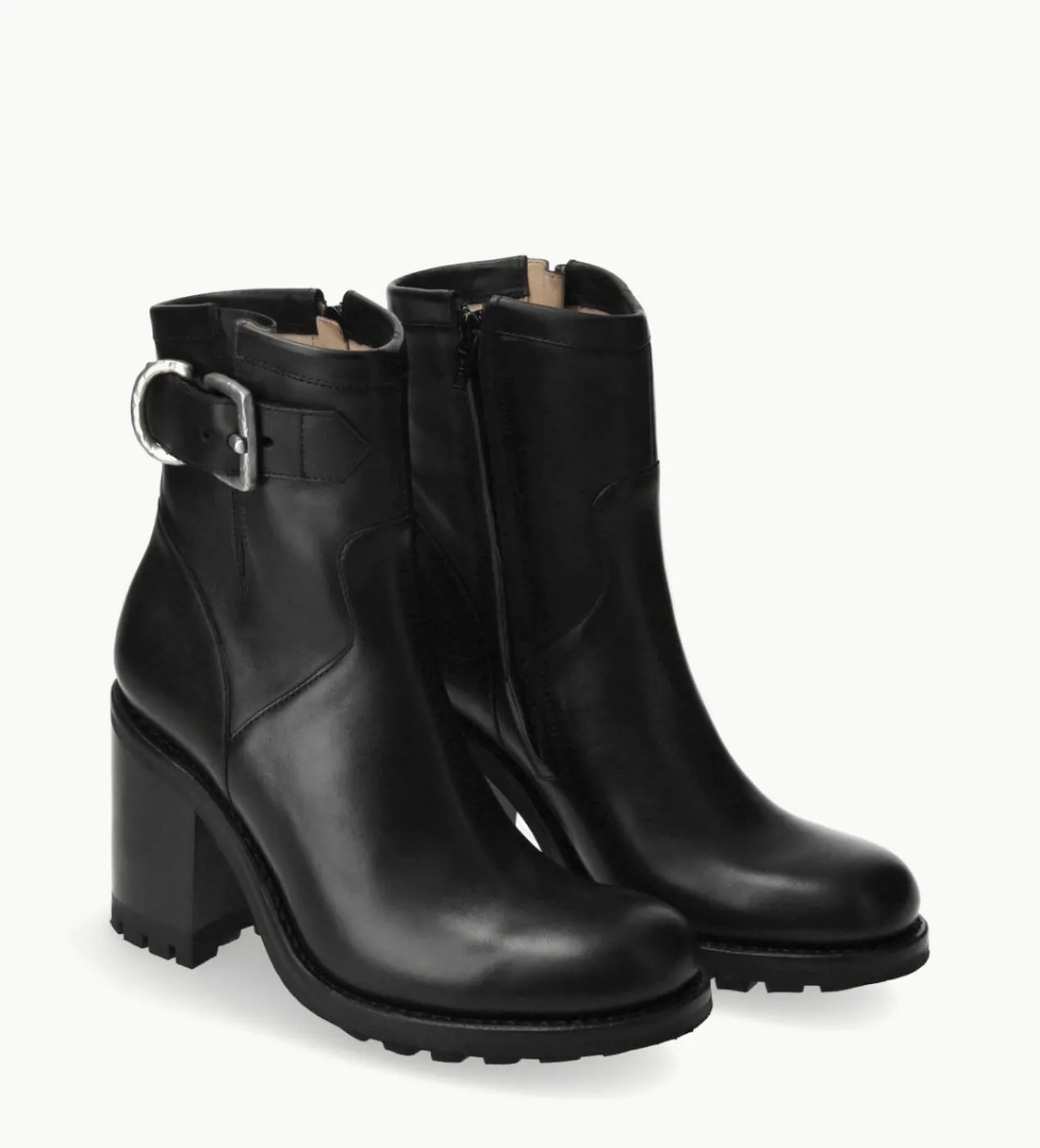 FREE LANCE Paris Boot biker à boucle - Justy 90 - Cuir lisse - Noir Hot