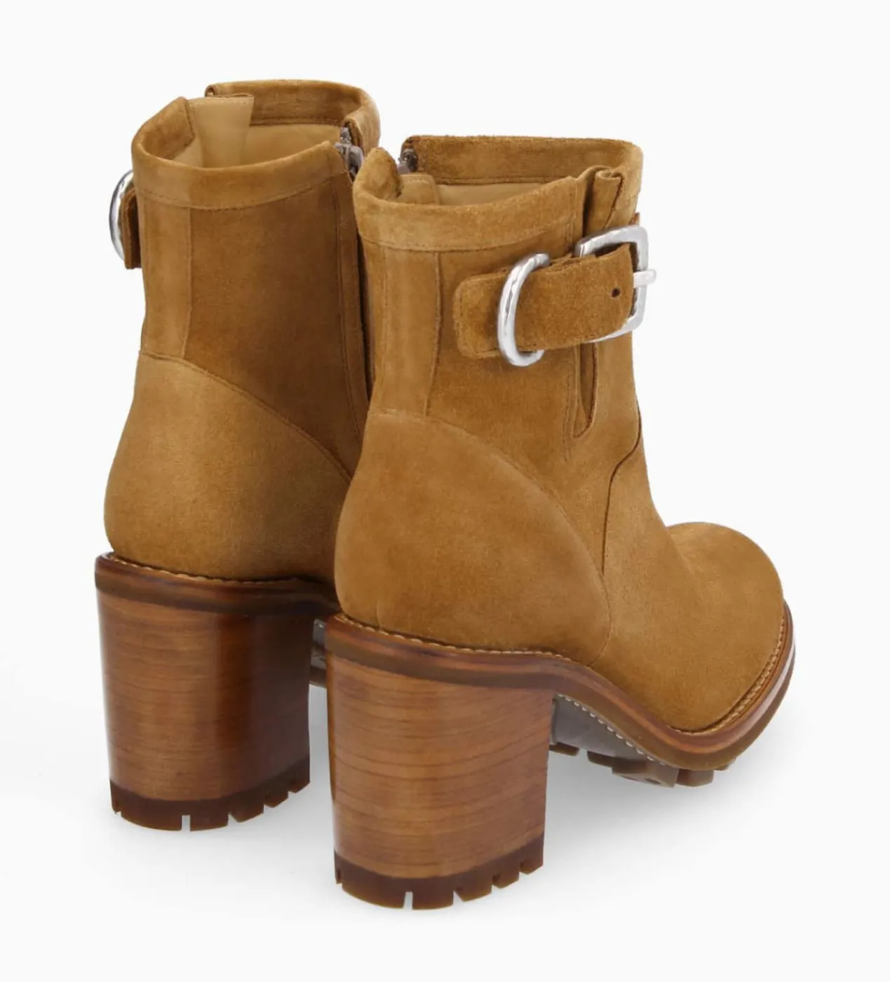 FREE LANCE Paris Boot biker à boucle - Justy 90 - Cuir velours - Biscuit Cheap
