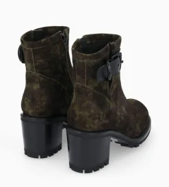 FREE LANCE Paris Boot biker à boucle - Justy 70 - Cuir velours - Camouflage Cheap