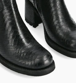 FREE LANCE Paris Boot biker à boucle - Justy 70 - Cuir lavé embossé python - Noir Cheap