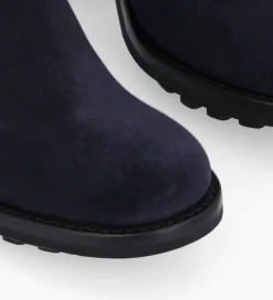 FREE LANCE Paris Boot biker à boucle - Justy 90 - Cuir velours - Marine Flash Sale