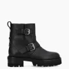 FREE LANCE Paris Boot biker à double boucle - Carrie 45 - Cuir grainé - Noir Flash Sale