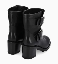 FREE LANCE Paris Boot biker à double boucle - Biker 70 - Cuir lisse - Noir Online