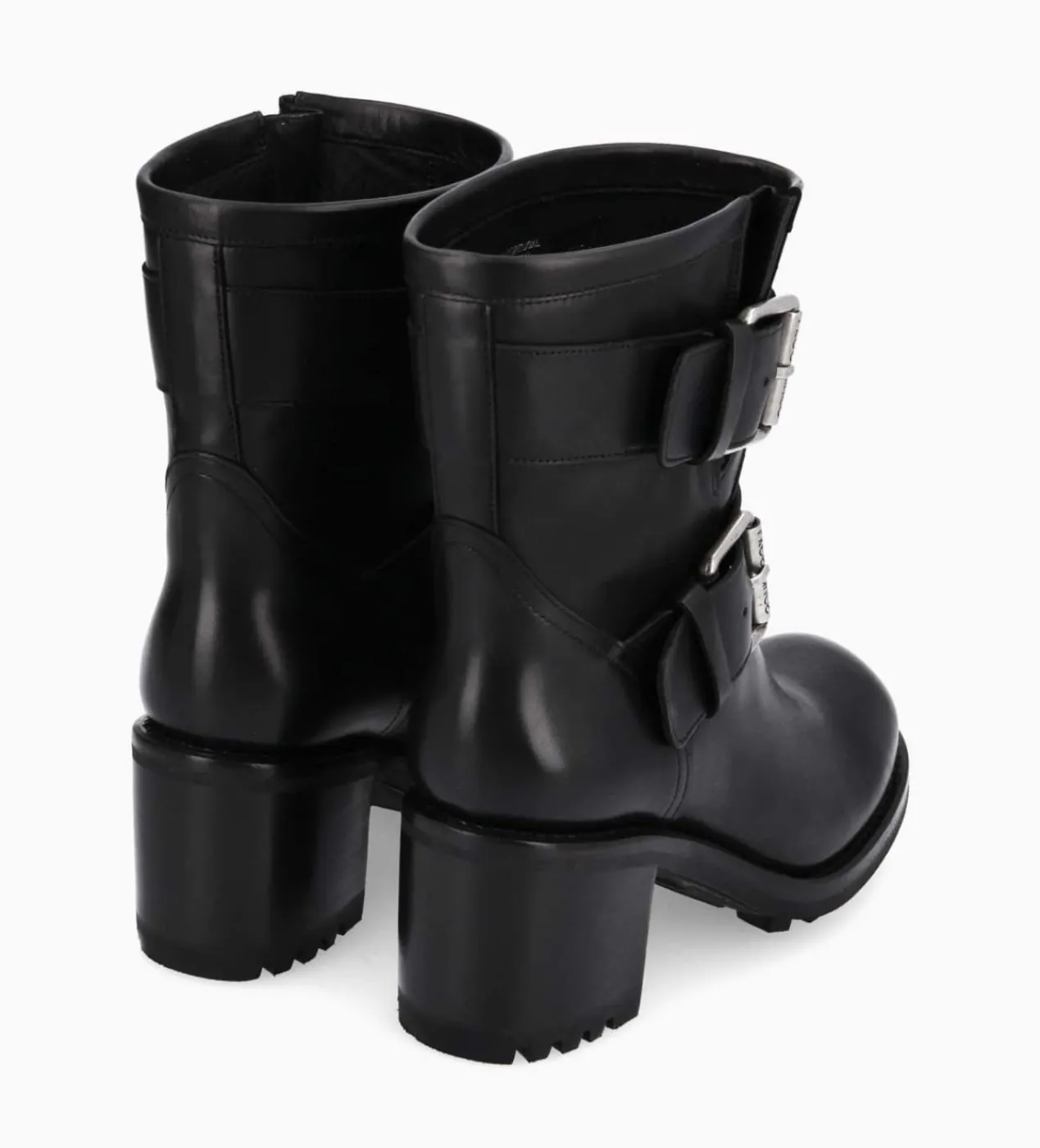 FREE LANCE Paris Boot biker à double boucle - Biker 70 - Cuir lisse - Noir Online