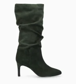 FREE LANCE Paris Botte à talon - Céleste 65 - Cuir velours - Militaire Cheap