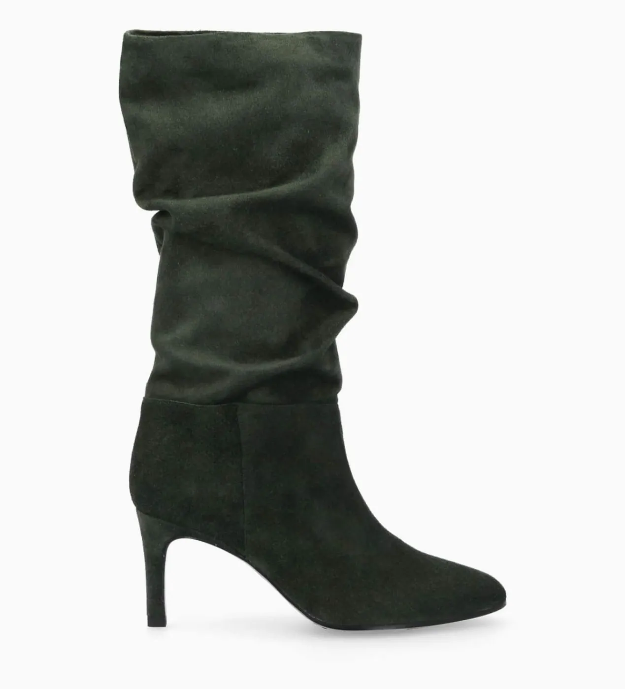 FREE LANCE Paris Botte à talon - Céleste 65 - Cuir velours - Militaire Cheap