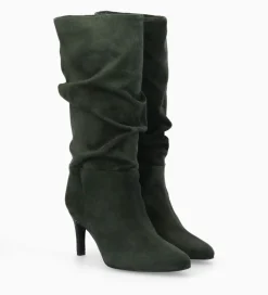 FREE LANCE Paris Botte à talon - Céleste 65 - Cuir velours - Militaire Cheap