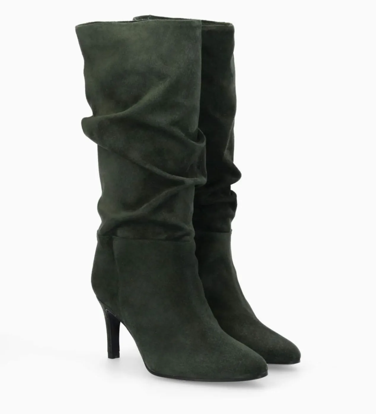 FREE LANCE Paris Botte à talon - Céleste 65 - Cuir velours - Militaire Cheap