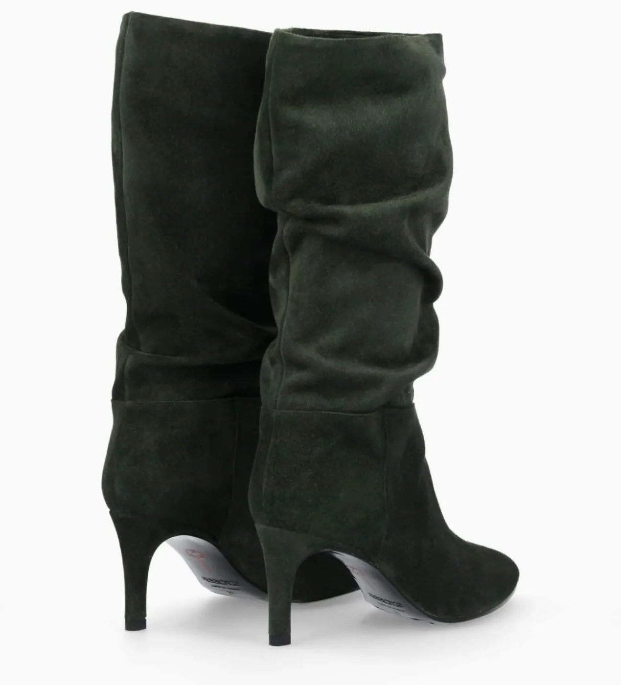 FREE LANCE Paris Botte à talon - Céleste 65 - Cuir velours - Militaire Cheap