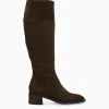 FREE LANCE Paris Botte à talon - Lora 50 - Cuir velours - Marron foncé Marronfoncé Best Sale