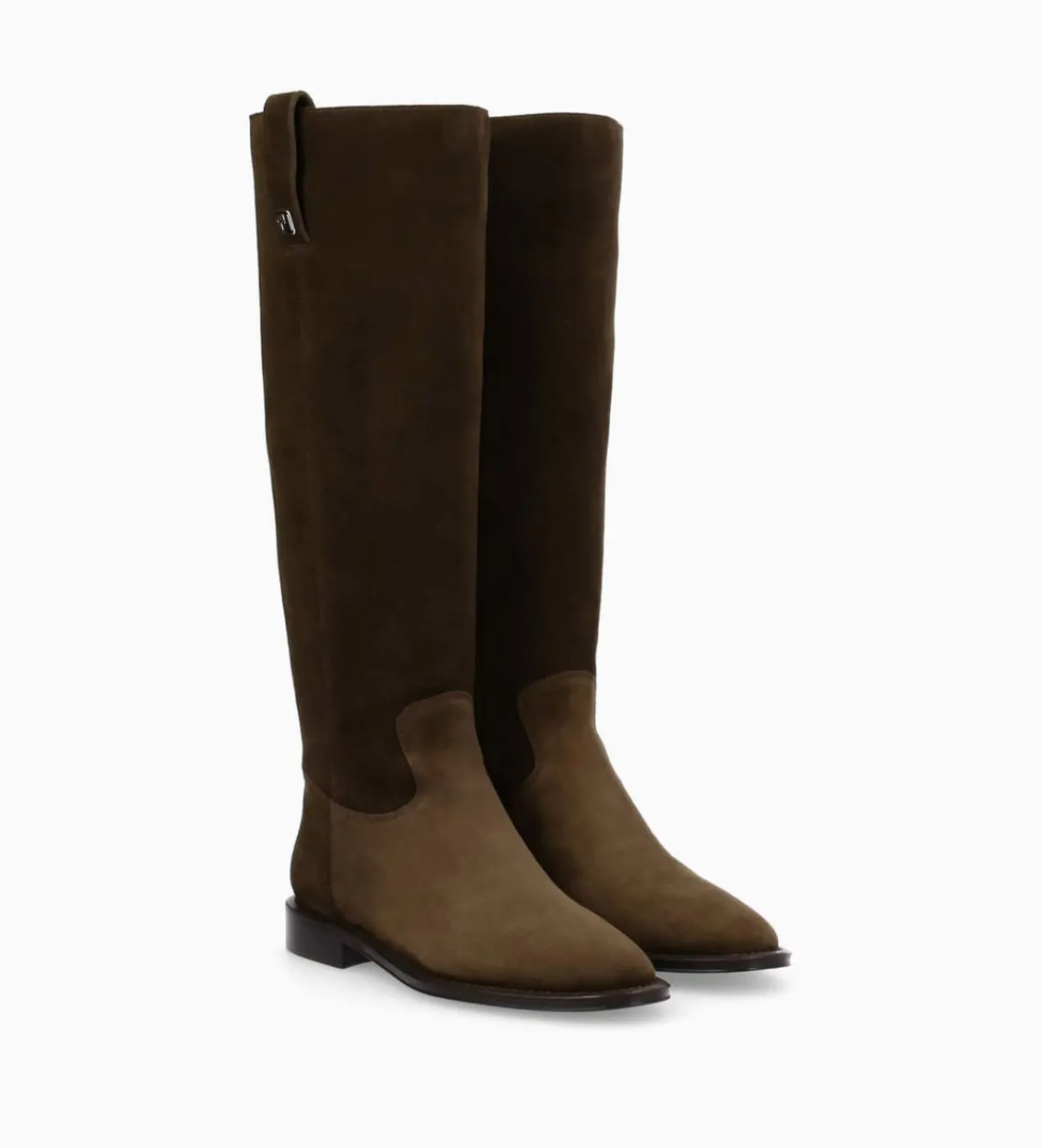 FREE LANCE Paris Botte à talon plat - Joan - Cuir velours - Marron foncé Marronfoncé Best Sale
