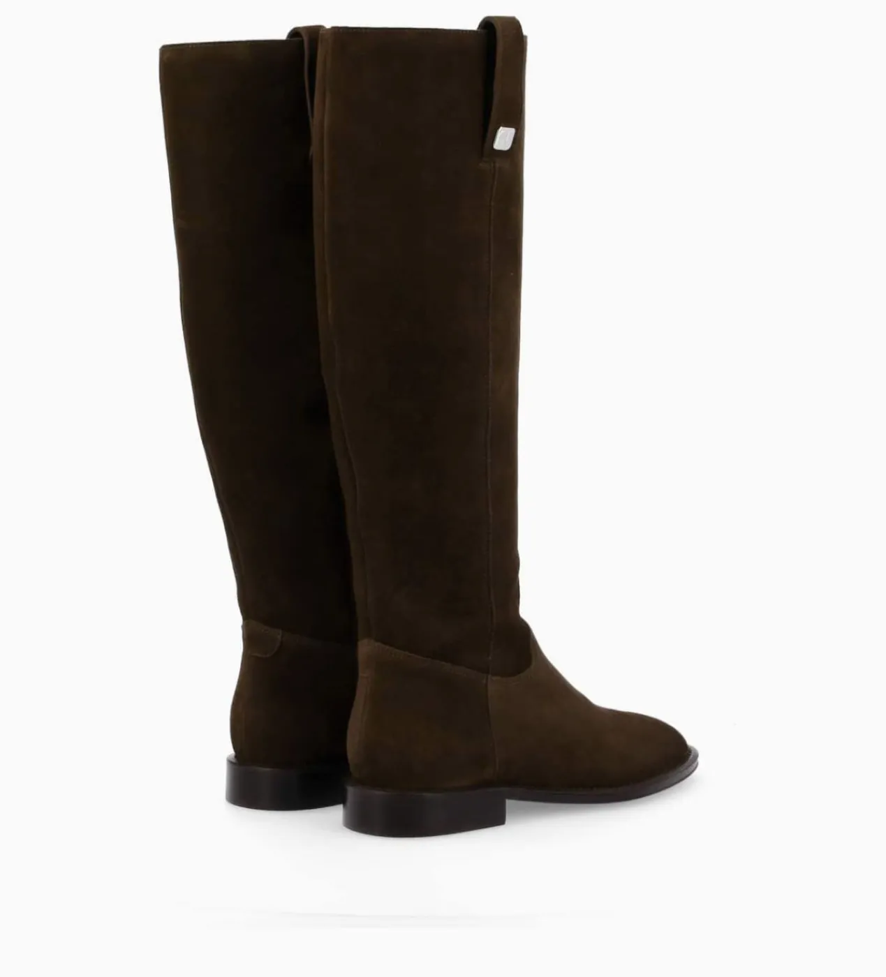 FREE LANCE Paris Botte à talon plat - Joan - Cuir velours - Marron foncé Marronfoncé Best Sale