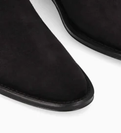 FREE LANCE Paris Botte à talon plat - Joan - Cuir velours - Noir Shop