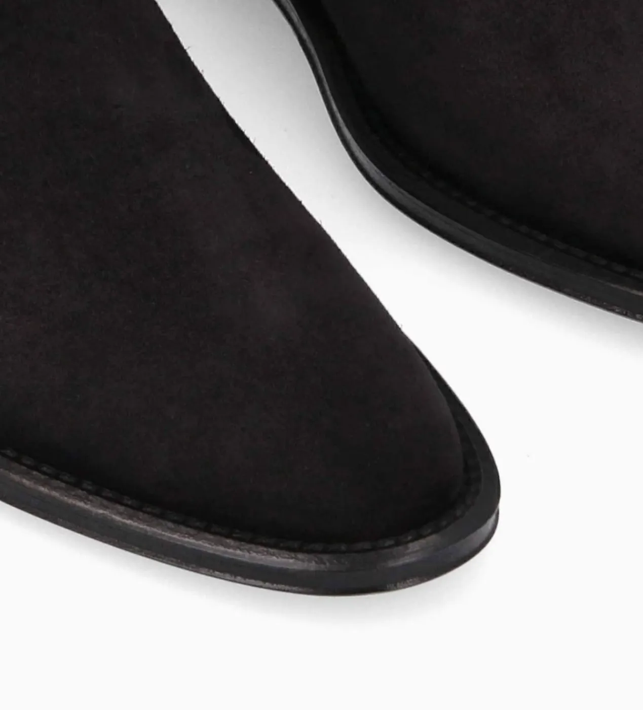 FREE LANCE Paris Botte à talon plat - Joan - Cuir velours - Noir Shop
