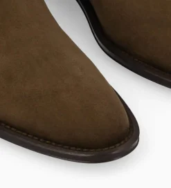 FREE LANCE Paris Botte à talon plat - Joan - Cuir velours - Marron foncé Marronfoncé Best Sale