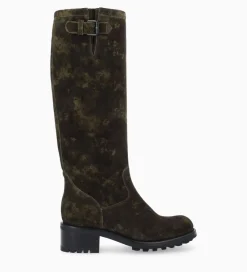 FREE LANCE Paris Botte biker à boucle - Biker 40 - Cuir velours - Camouflage Cheap