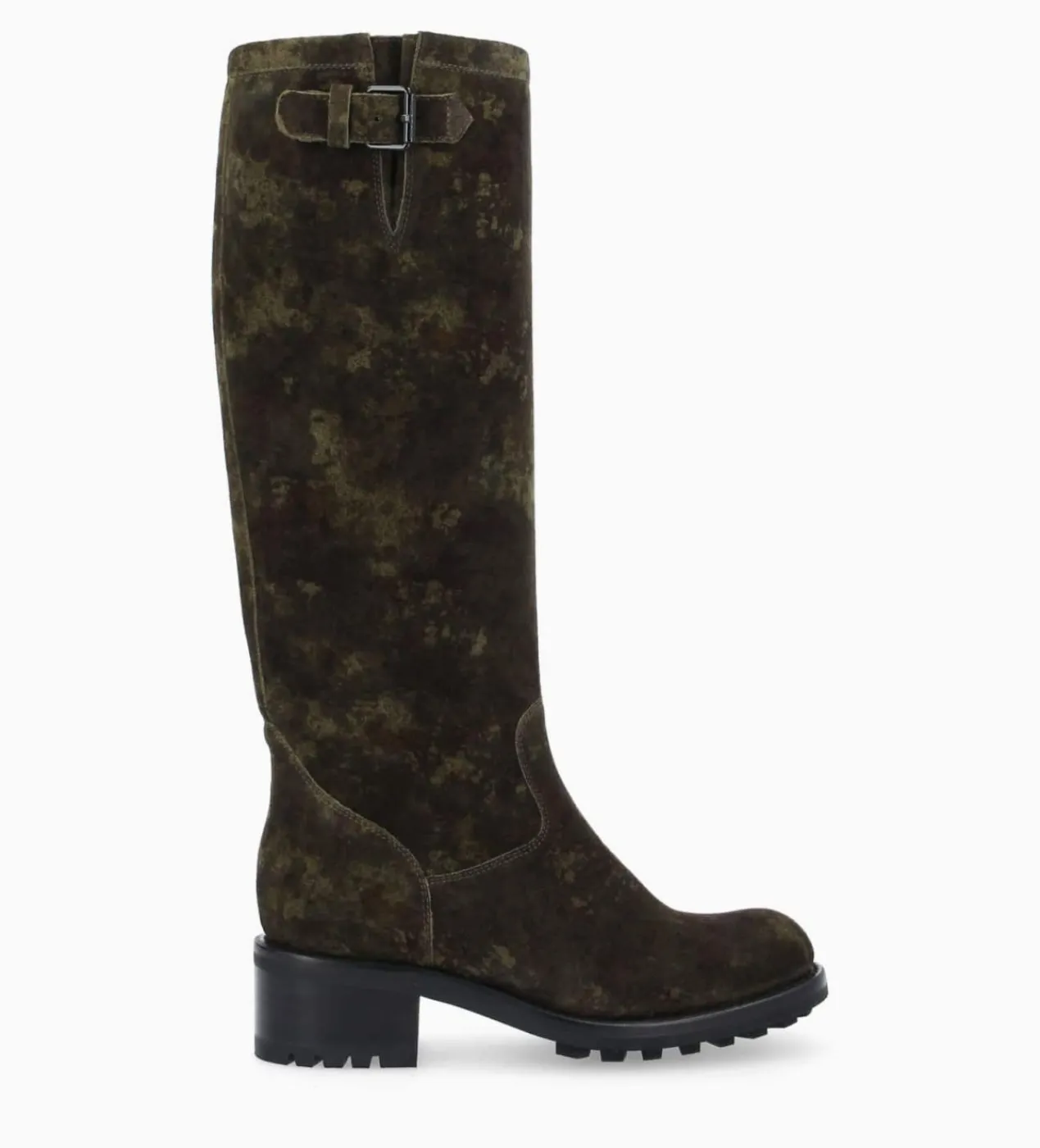FREE LANCE Paris Botte biker à boucle - Biker 40 - Cuir velours - Camouflage Cheap