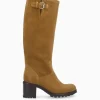 FREE LANCE Paris Botte biker à boucle - Biker 7 - Cuir velours - Sienna Clearance