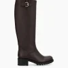 FREE LANCE Paris Botte biker à boucle - Biker 40 - Cuir grainé - Marron foncé Marronfoncé New