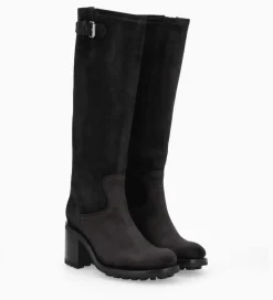FREE LANCE Paris Botte biker à boucle - Biker 7 - Cuir velours - Noir Outlet
