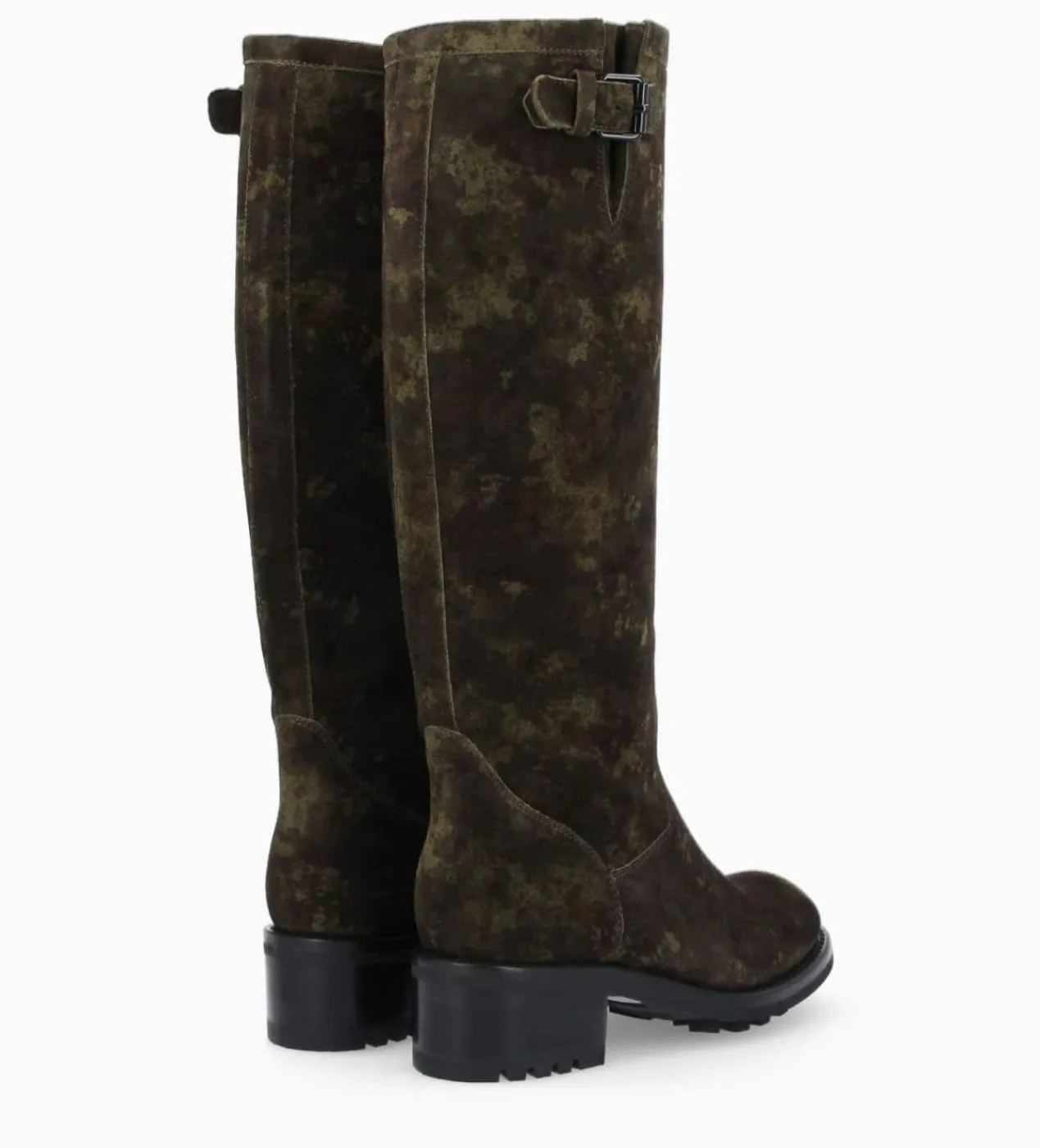 FREE LANCE Paris Botte biker à boucle - Biker 40 - Cuir velours - Camouflage Cheap