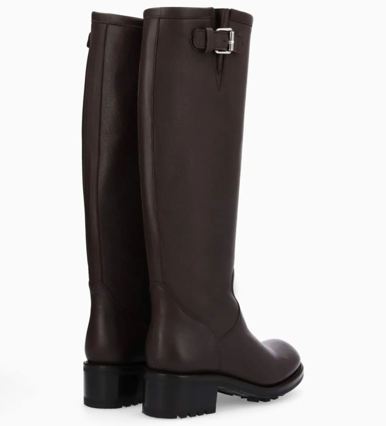 FREE LANCE Paris Botte biker à boucle - Biker 40 - Cuir grainé - Marron foncé Marronfoncé New