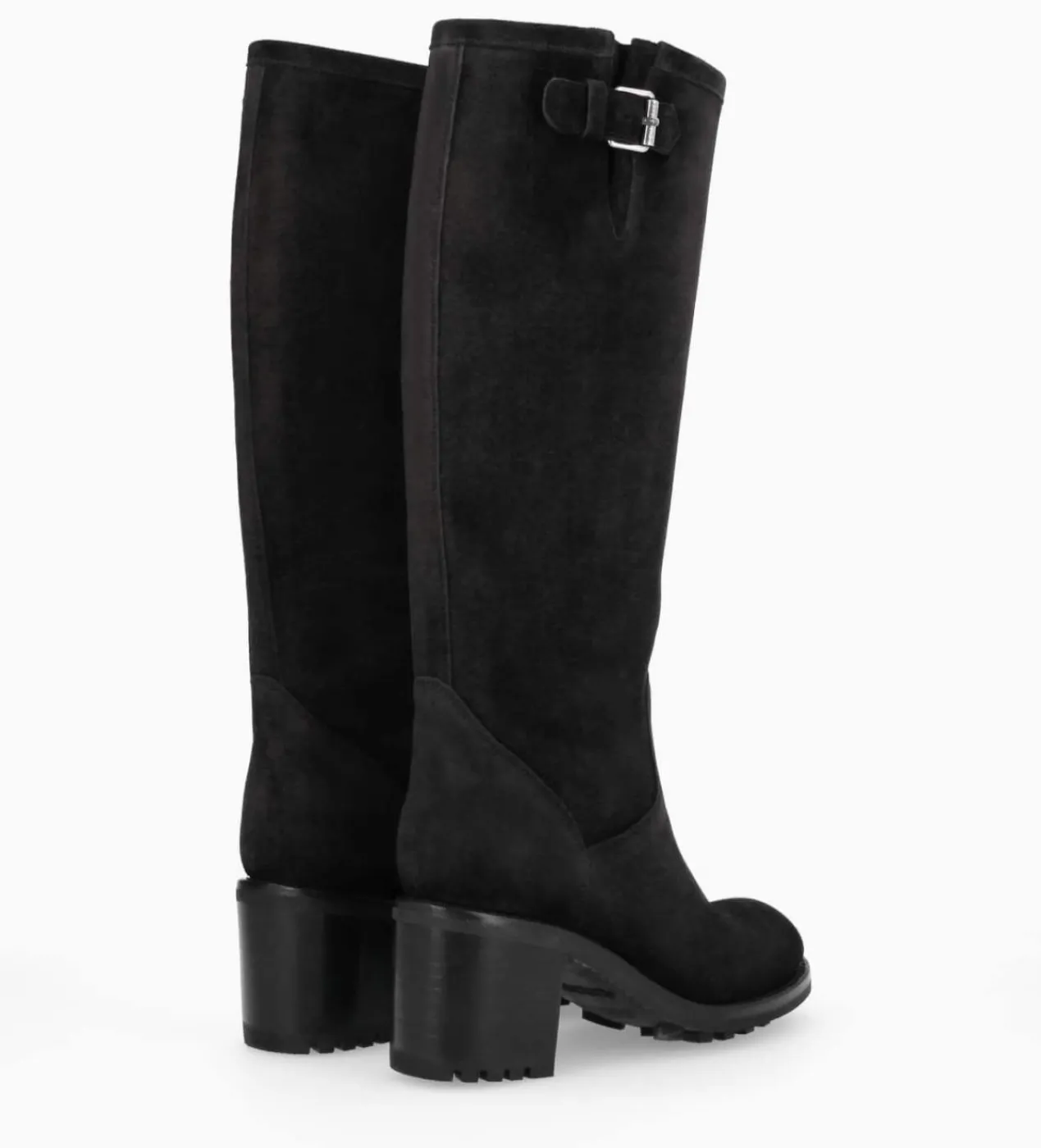 FREE LANCE Paris Botte biker à boucle - Biker 7 - Cuir velours - Noir Outlet