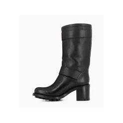 FREE LANCE Paris Botte biker à double boucle biker - Biker 70 - Cuir lisse - Noir Outlet
