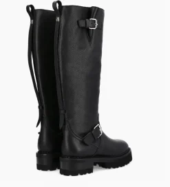 FREE LANCE Paris Botte biker à double boucle - Carra 45 - Cuir grainé - Noir Fashion