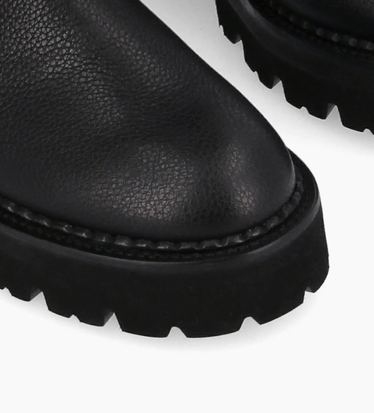 FREE LANCE Paris Botte biker à double boucle - Carra 45 - Cuir grainé - Noir Fashion