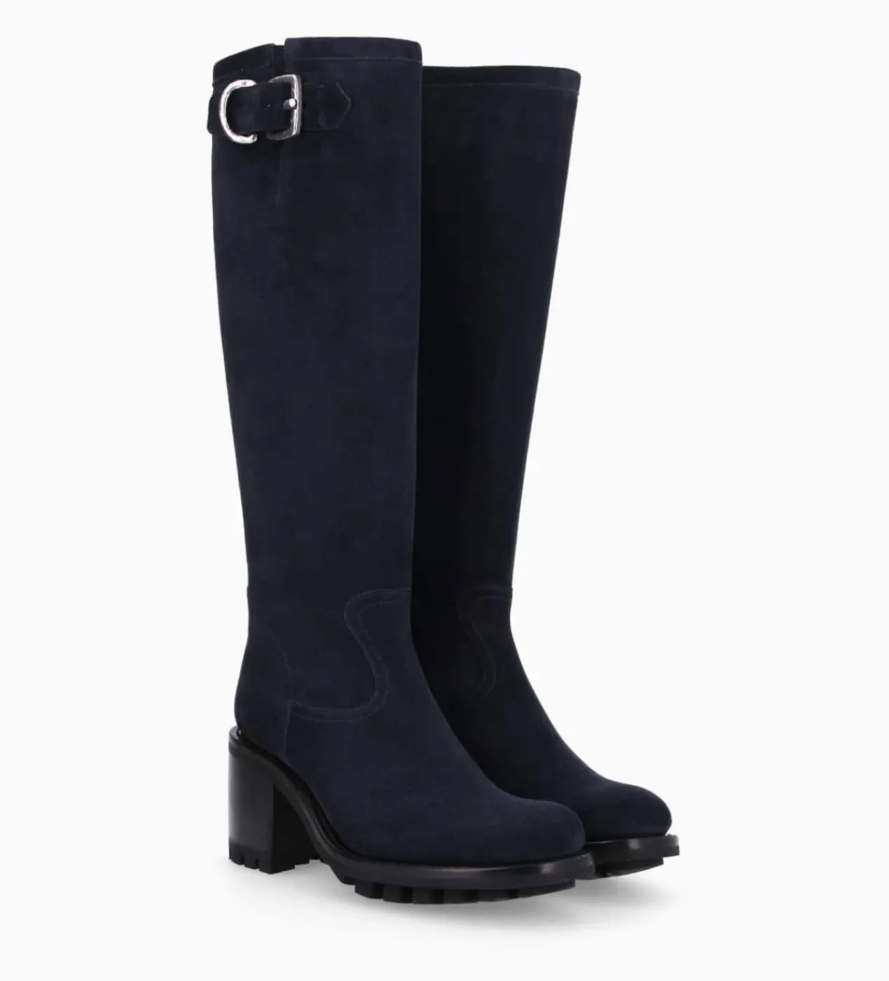 FREE LANCE Paris Botte biker zippée à boucle - Justy 70 - Cuir velours - Marine Clearance