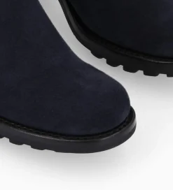 FREE LANCE Paris Botte biker zippée à boucle - Justy 70 - Cuir velours - Marine Clearance