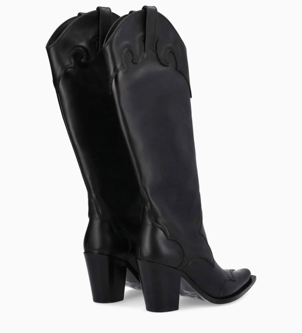 FREE LANCE Paris Botte western à talon - Annie 80 - Cuir de veau lisse mat - Noir Best