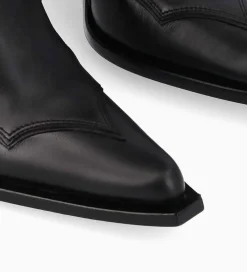 FREE LANCE Paris Botte western à talon - Annie 80 - Cuir de veau lisse mat - Noir Best