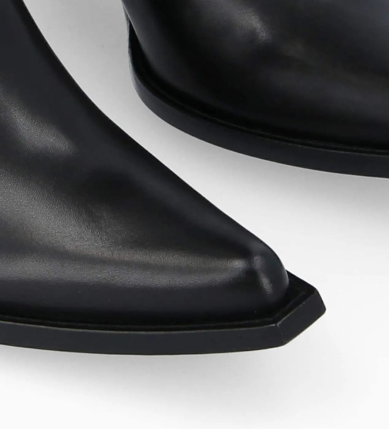FREE LANCE Paris Botte western à talon brodée - Tina 50 - Cuir de veau lisse brillant - Noir/Beige Best Sale