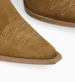 FREE LANCE Paris Botte western brodée à talon - Ruby 50 - Cuir velours - Sienna Fashion