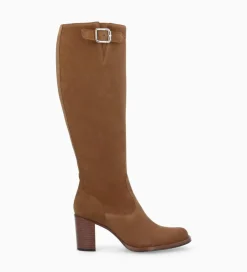 FREE LANCE Paris Botte zippée à talon - Legend 70 - Cuir velours - Sienna Discount