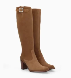 FREE LANCE Paris Botte zippée à talon - Legend 70 - Cuir velours - Sienna Discount