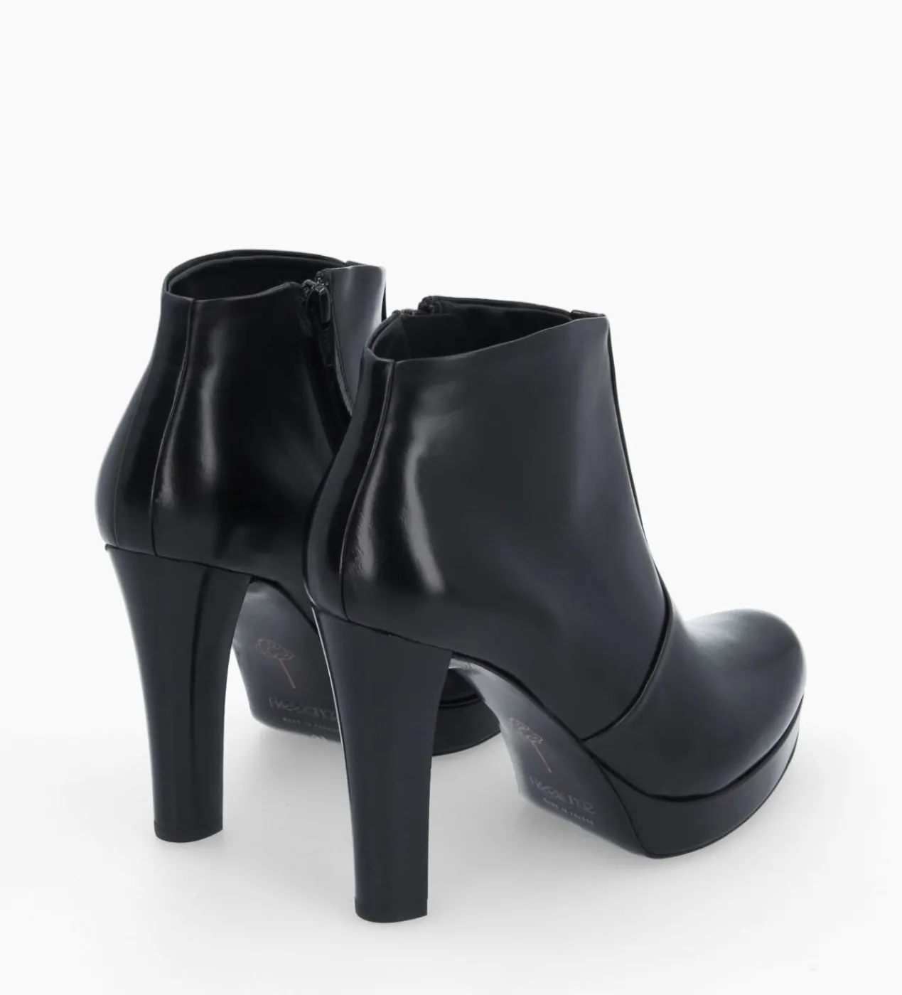 FREE LANCE Paris Bottine à talon à zip - Juke 70 - Cuir lisse - Noir Discount