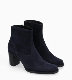 FREE LANCE Paris Bottine à talon à zip - Legend 70 - Cuir velours - Marine Fashion