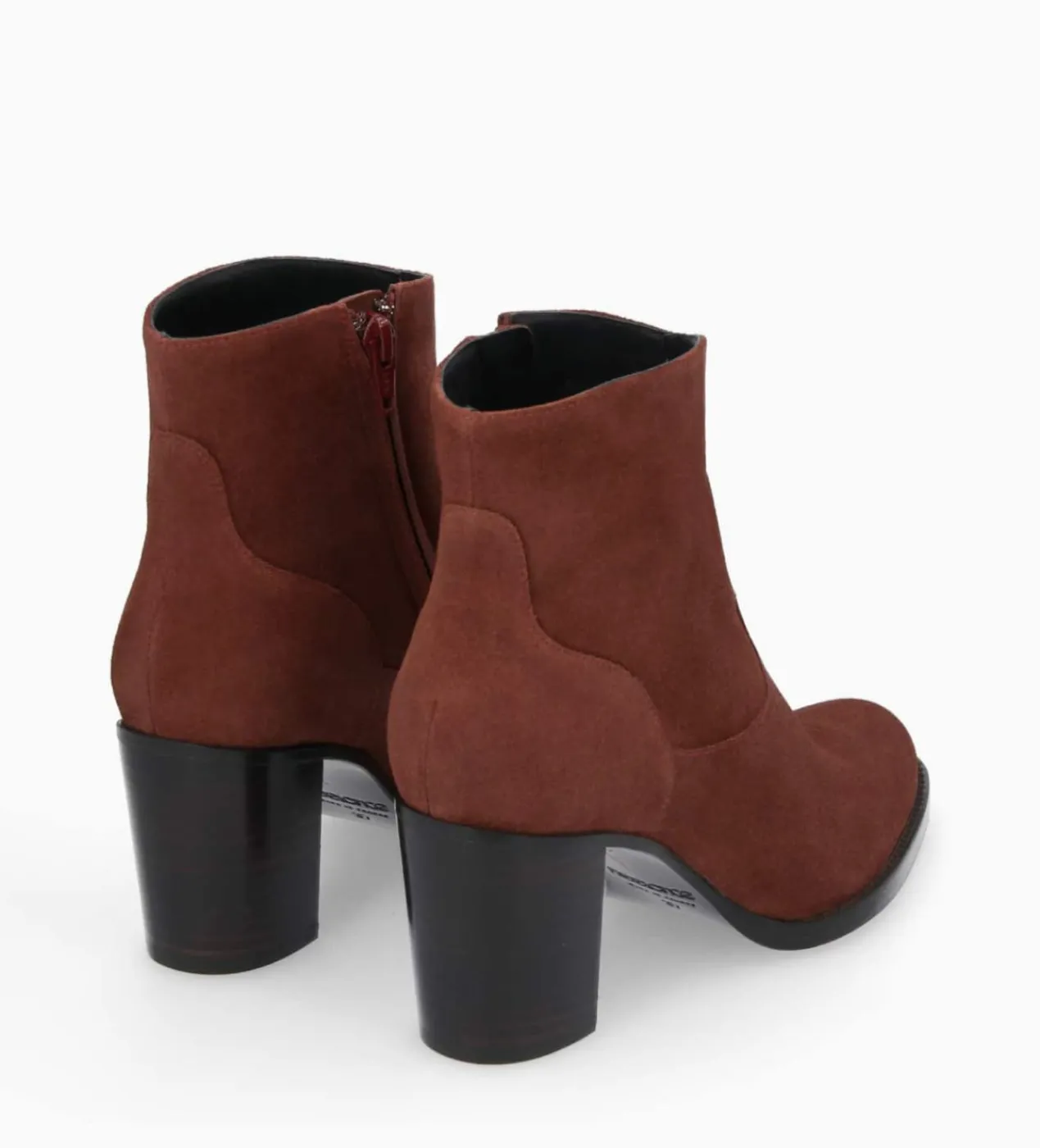 FREE LANCE Paris Bottine à talon à zip - Legend 70 - Cuir velours - Grenat Best Sale