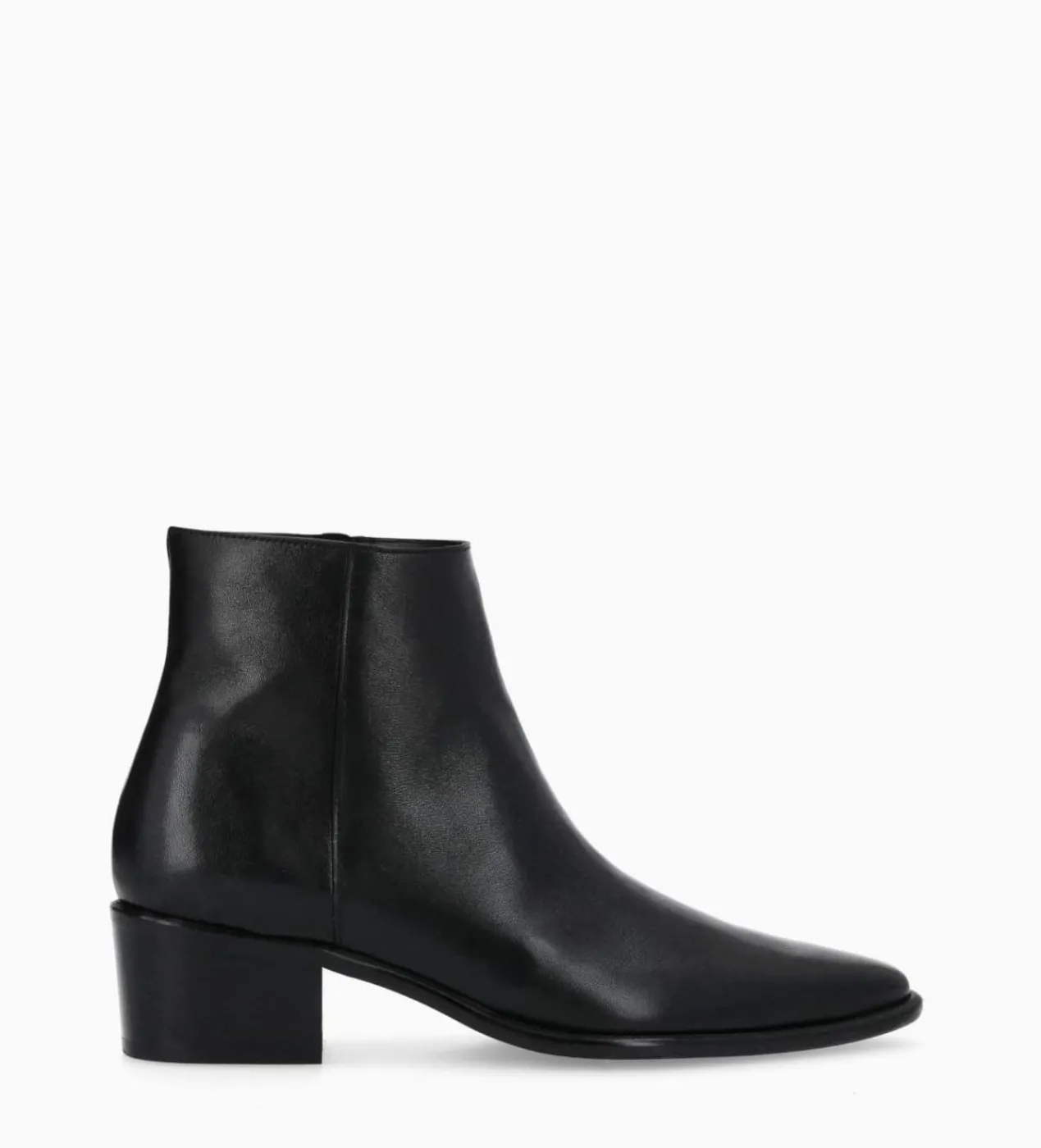 FREE LANCE Paris Bottine à talon à zip - Megan 50 - Cuir lisse - Noir Cheap