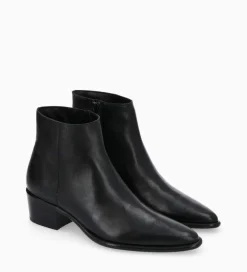 FREE LANCE Paris Bottine à talon à zip - Megan 50 - Cuir lisse - Noir Cheap