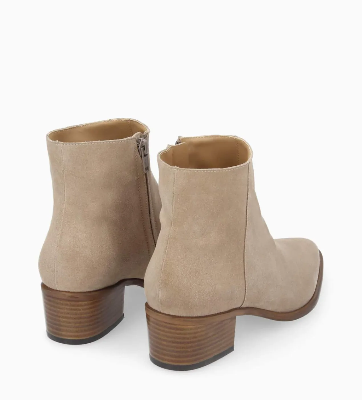 FREE LANCE Paris Bottine à talon à zip - Megan 50 - Cuir velours - Taupe Flash Sale
